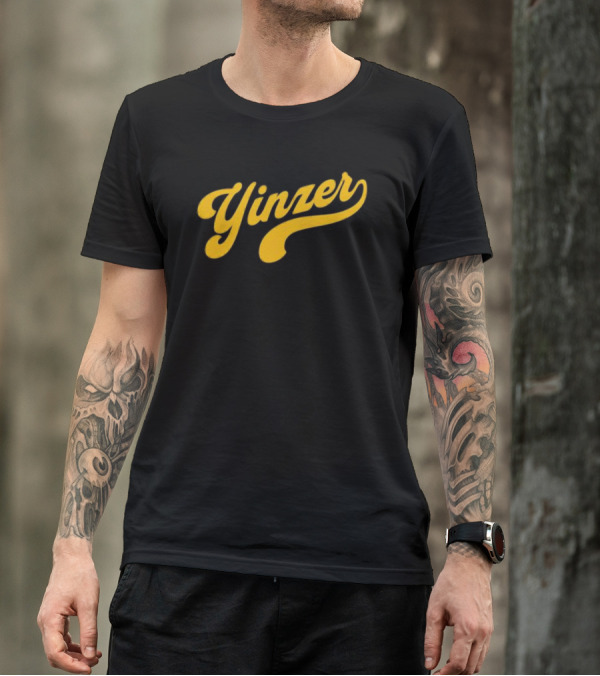 Yinzer Signature Bold Yellow Script T-Shirt