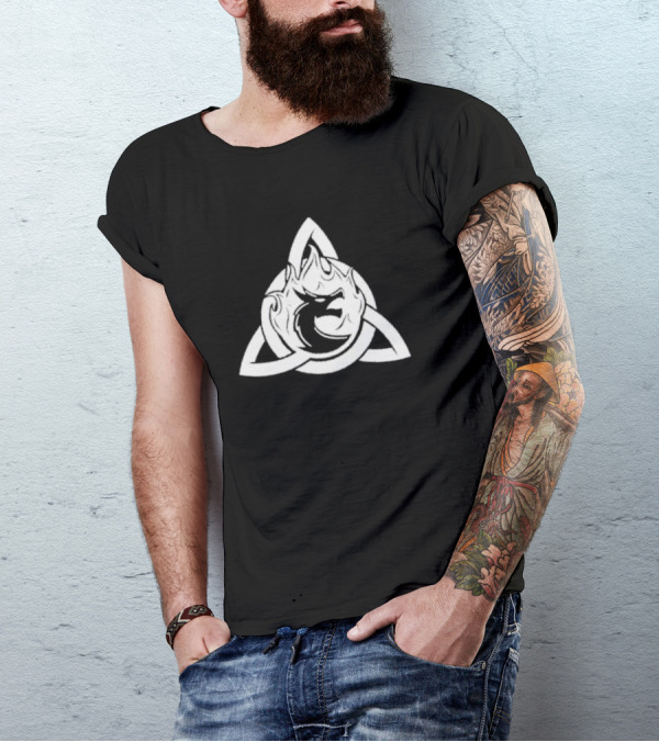 Kruzadar Logo Celtic Knot Dragon Flame T-Shirt