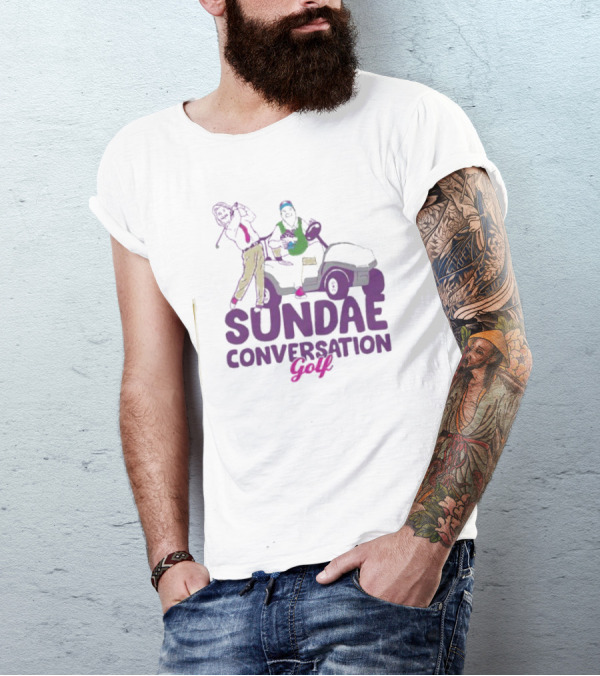 Sundae Conversation Golf Cart Humor Fun T-Shirt