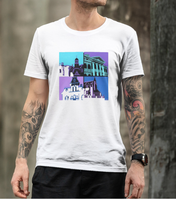 The Four Mansions Haunted Attraction Icons T-Shirt