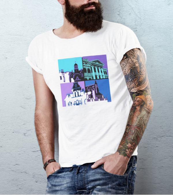 The Four Mansions Haunted Attraction Icons T-Shirt