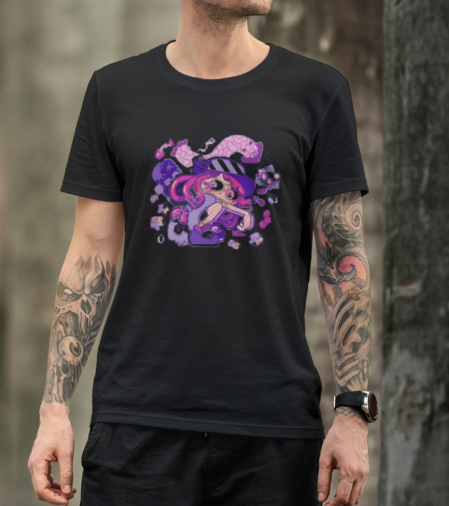 Theyetee Hotlantis Inkling Squid Girl Purple Splatoon T-Shirt