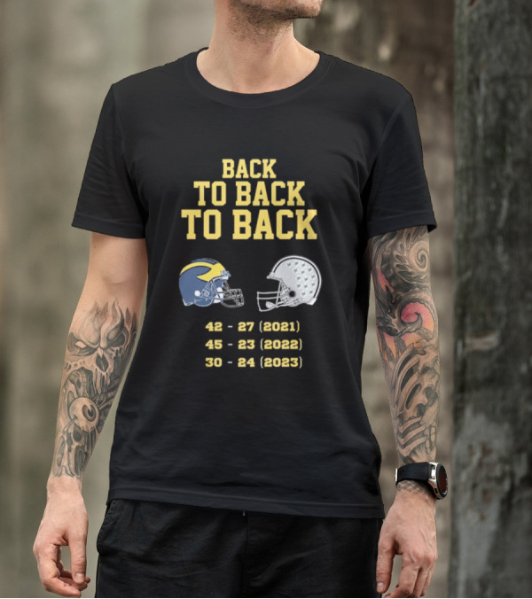 Back To Back To Back Funny Michigan Wolverines Football Free Jim Harbaugh Game T-Shirt