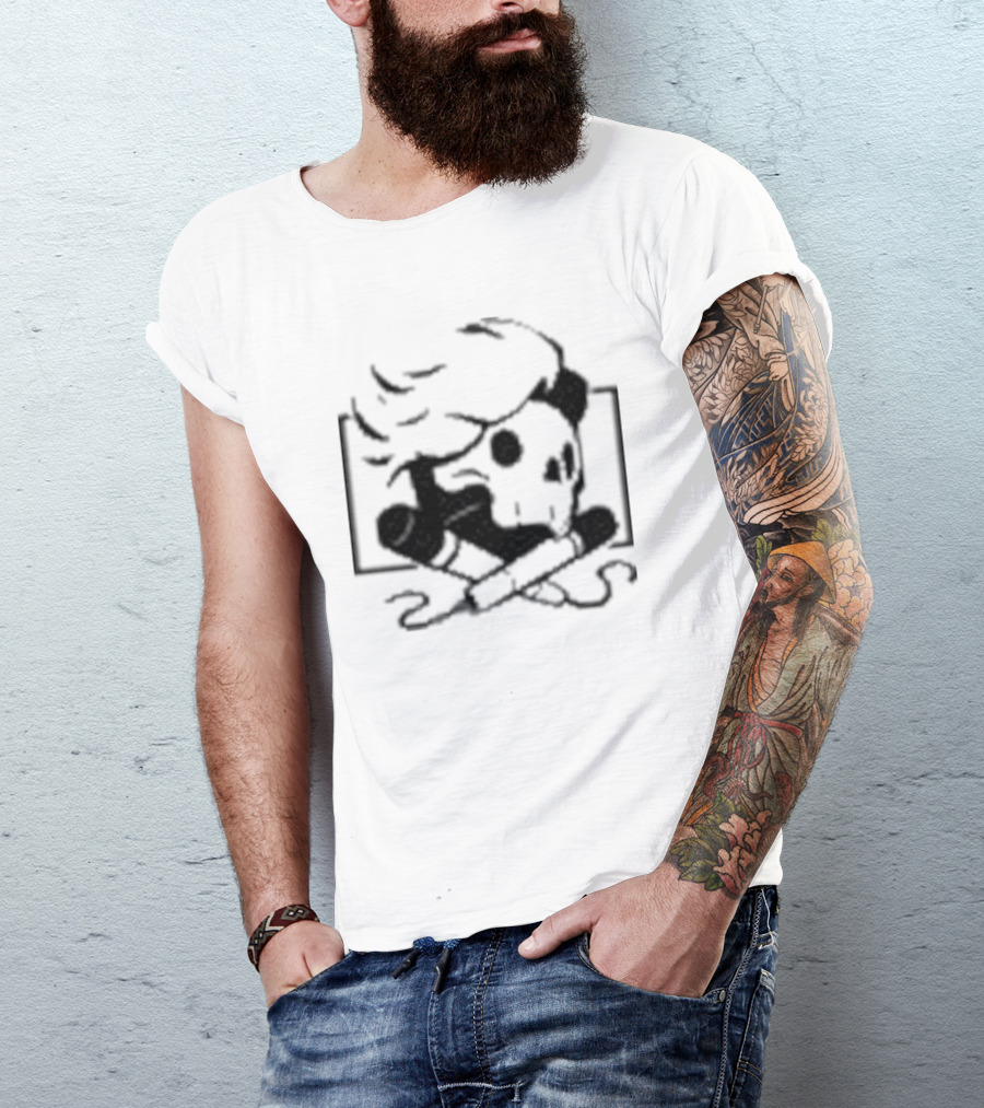 Danielrustage Skull Microphone Crossbones T-Shirt