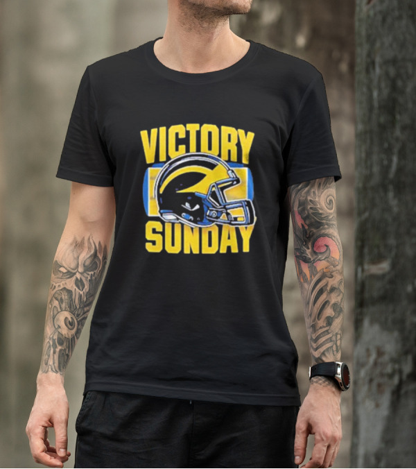 Victory Sunday Michigan Football Helmet T-Shirt