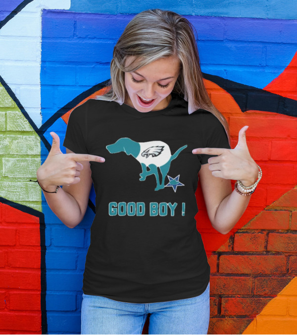 Philadelphia Eagles Dog Good Boy Defecating On Dallas Cowboys Star T-Shirt