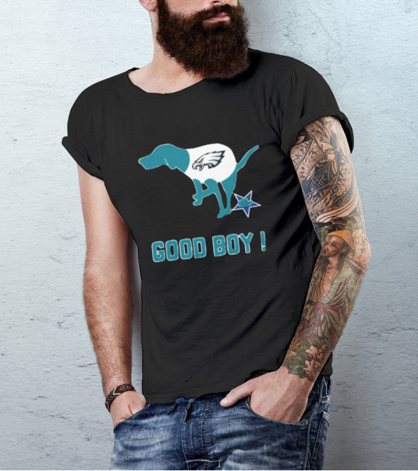 Philadelphia Eagles Dog Good Boy Defecating On Dallas Cowboys Star T-Shirt