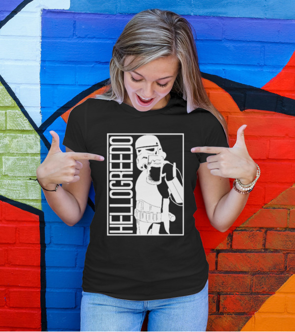 Star War HelloGreedo Stormtrooper Drinking Scene T-Shirt