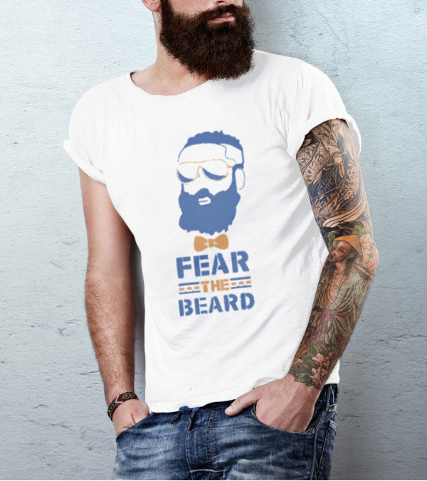 James Harden Fear The Beard Blue Orange Bowtie Sunglasses T-Shirt