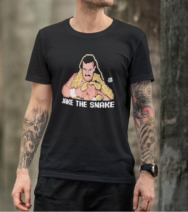 Jake The Snake Roberts 32-bit Pixel Art Ripple Junction T-Shirt