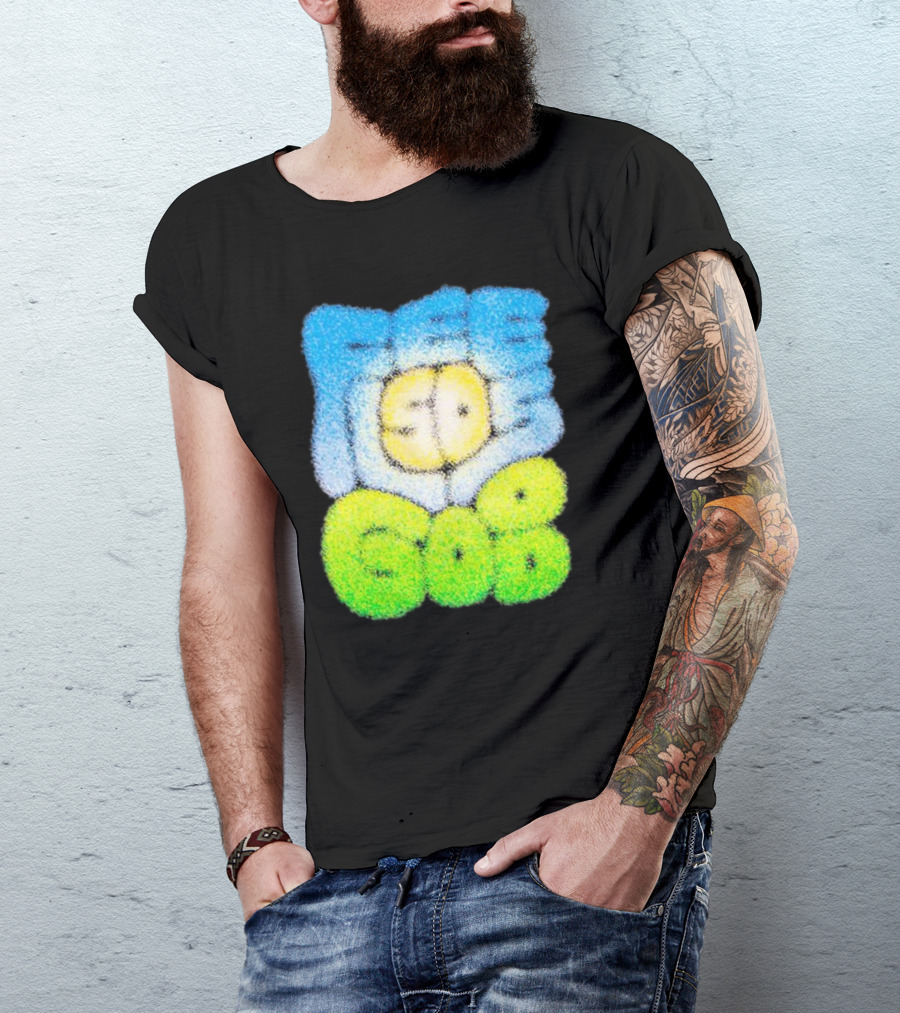 Nature Feels So Good Retro Bubble Text T-Shirt