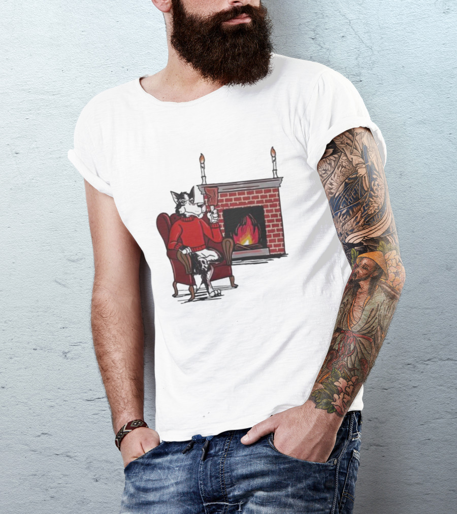 Ncs Fireplace Cozy Winter Wolf By The Hearth T-Shirt