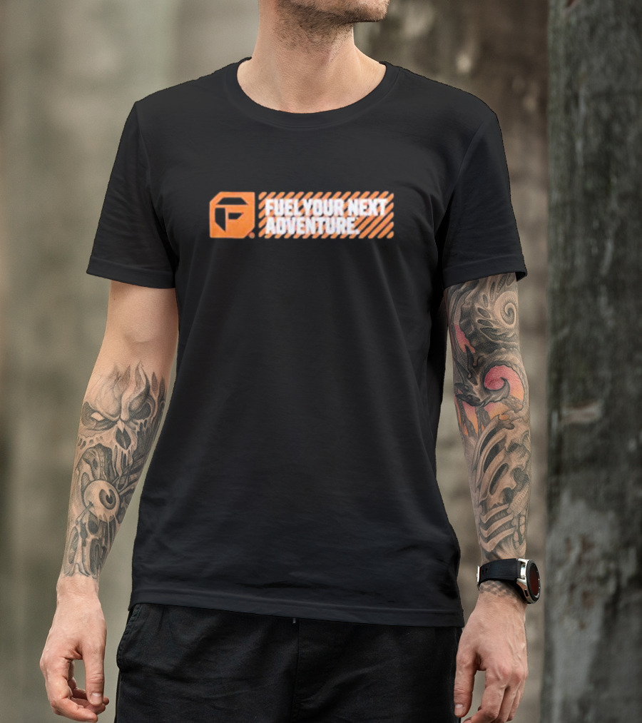 Fuel Your Next Adventure FP Logo Orange Stripes T-Shirt