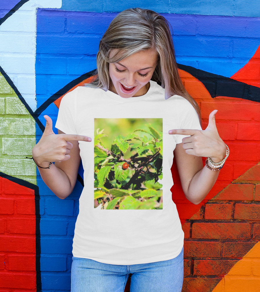 Spot In Nature With Ladybug On Leaf T-Shirt