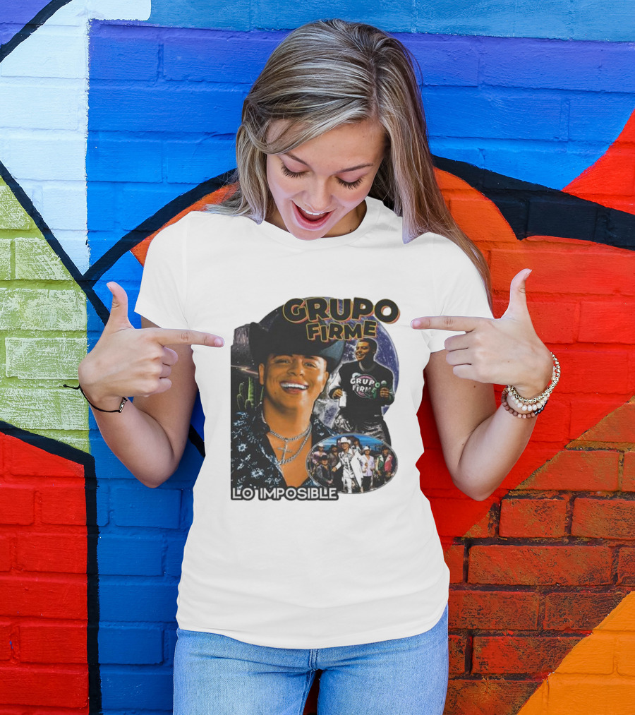 Grupo Firme Lo Imposible Cactus Cowboy Space Collage T-Shirt