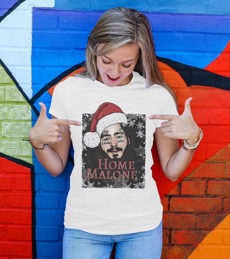 Home Malone Swea Funny Christmas Sweathirt Home Alone Sweathirt Ghost Malone Post Malone Dallas Cowboys Snowflakes Santa Hat T-Shirt