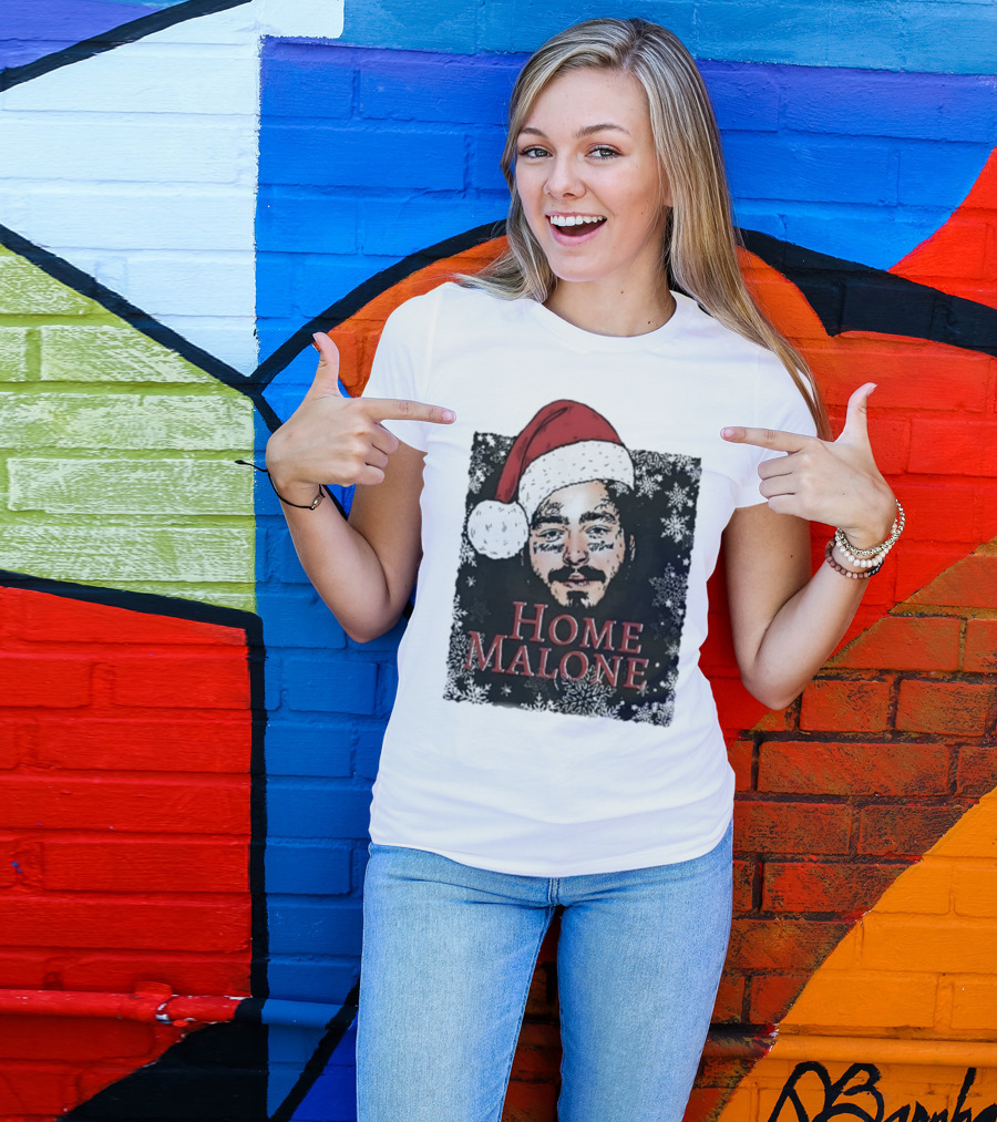 Home Malone Swea Funny Christmas Sweathirt Home Alone Sweathirt Ghost Malone Post Malone Dallas Cowboys Snowflakes Santa Hat T-Shirt