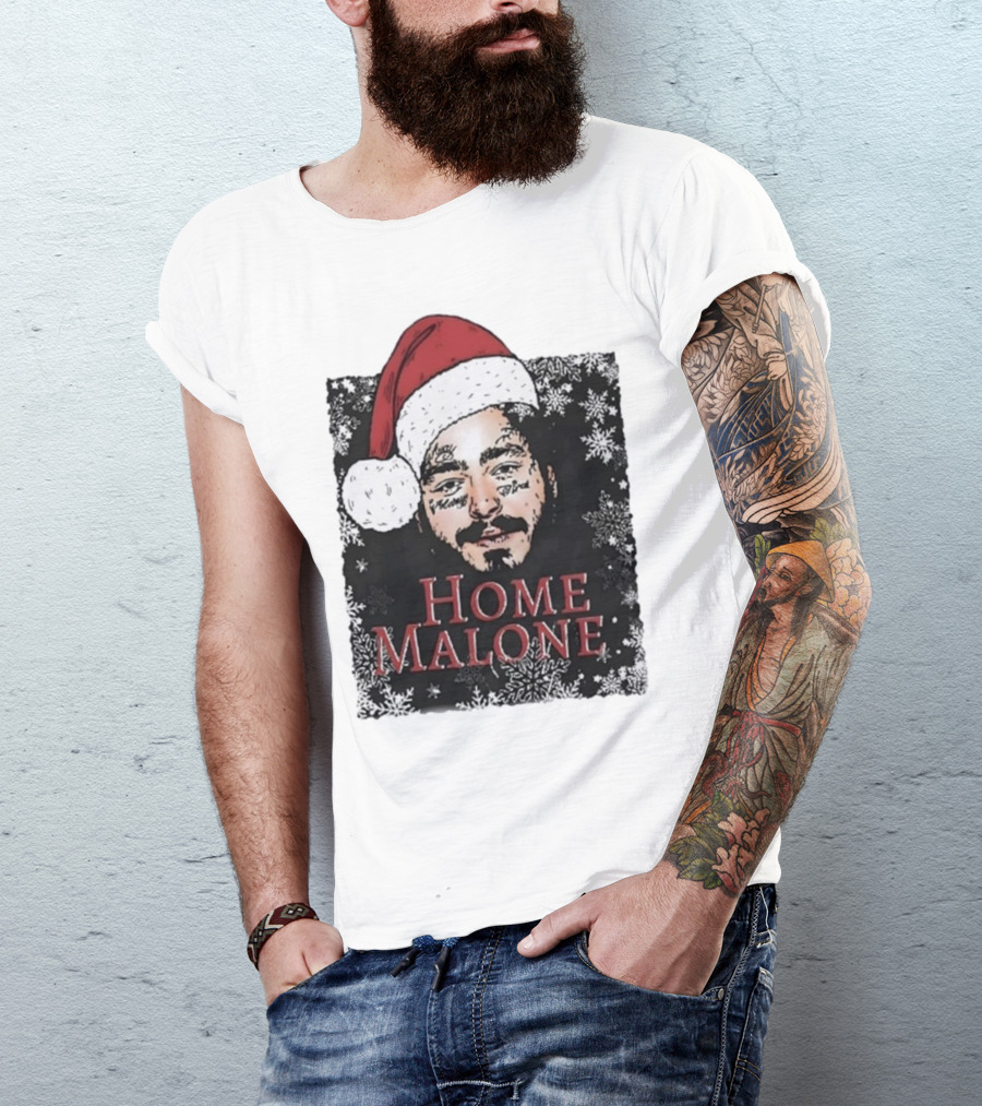 Home Malone Swea Funny Christmas Sweathirt Home Alone Sweathirt Ghost Malone Post Malone Dallas Cowboys Snowflakes Santa Hat T-Shirt
