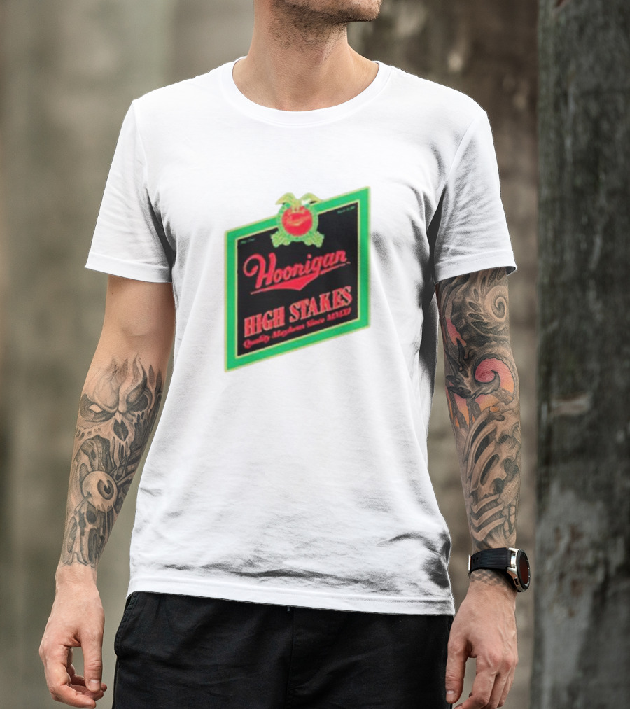 Hoonigan High Stakes Quality Mayhem Since MMXI Retro Apple Crate Label T-Shirt