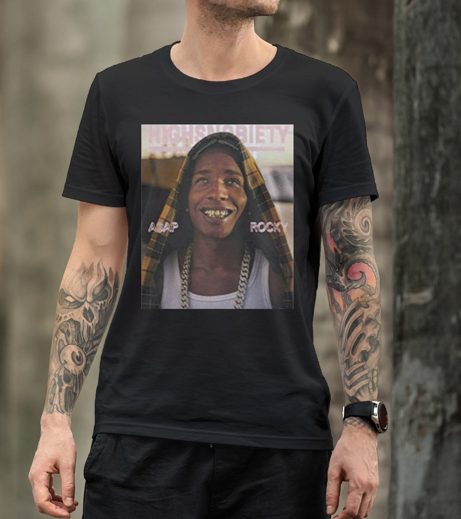 Highsnobiety Asap Rocky Hoodie Chains Grills T-Shirt