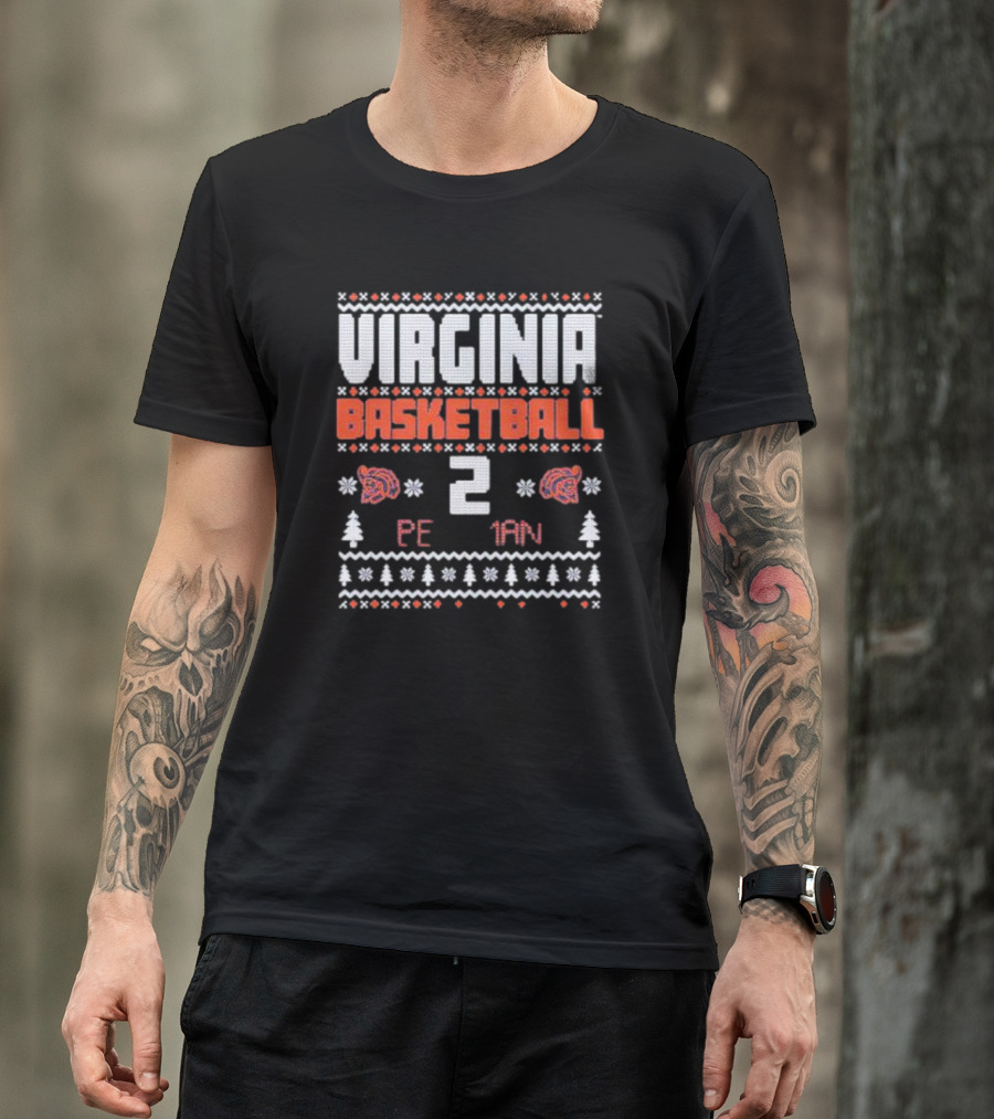 Virginia Basketball Reece Beekman 2 Pe 1an Winter Holiday T-Shirt