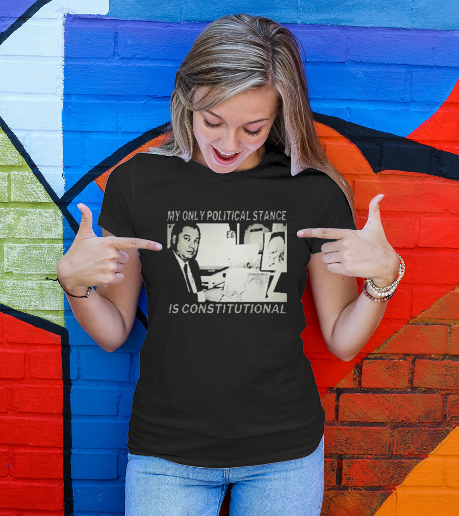 Bill Cooper My Only Political Stance Is Constitutional Office Desk Scene T-Shirt