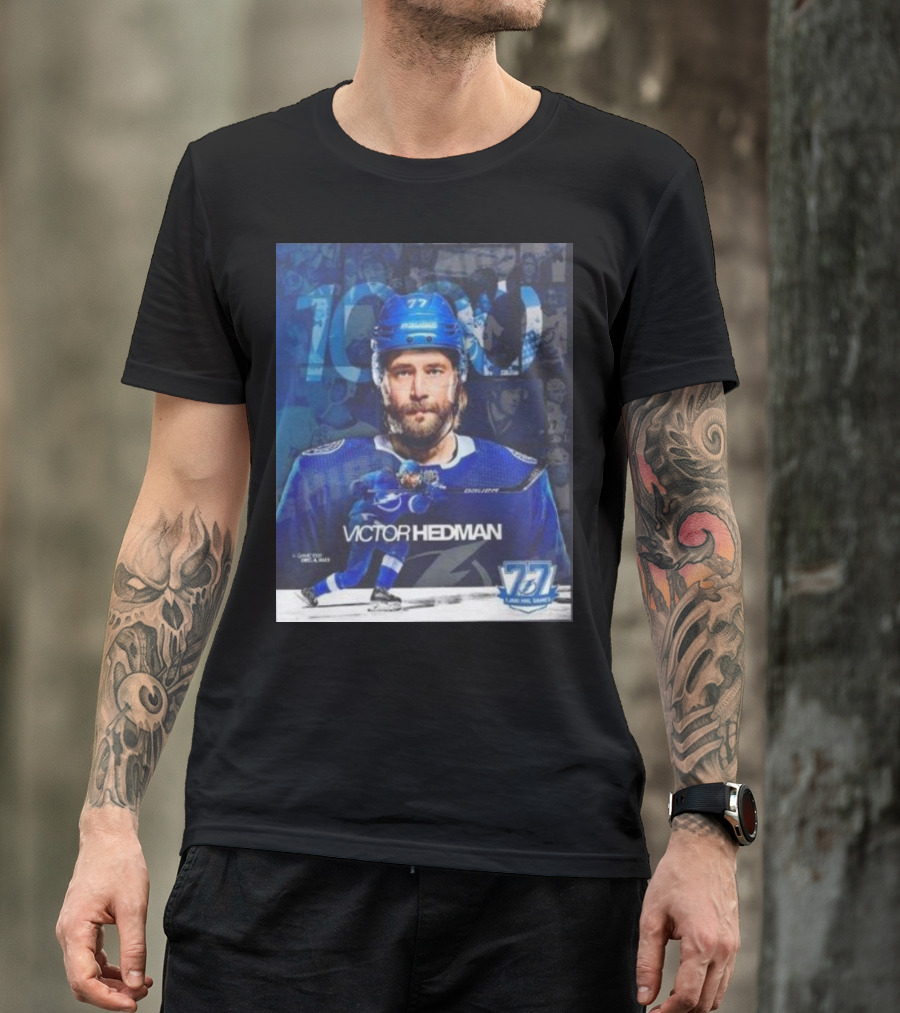 Victor Hedman 1000 NHL Games Milestone T-Shirt