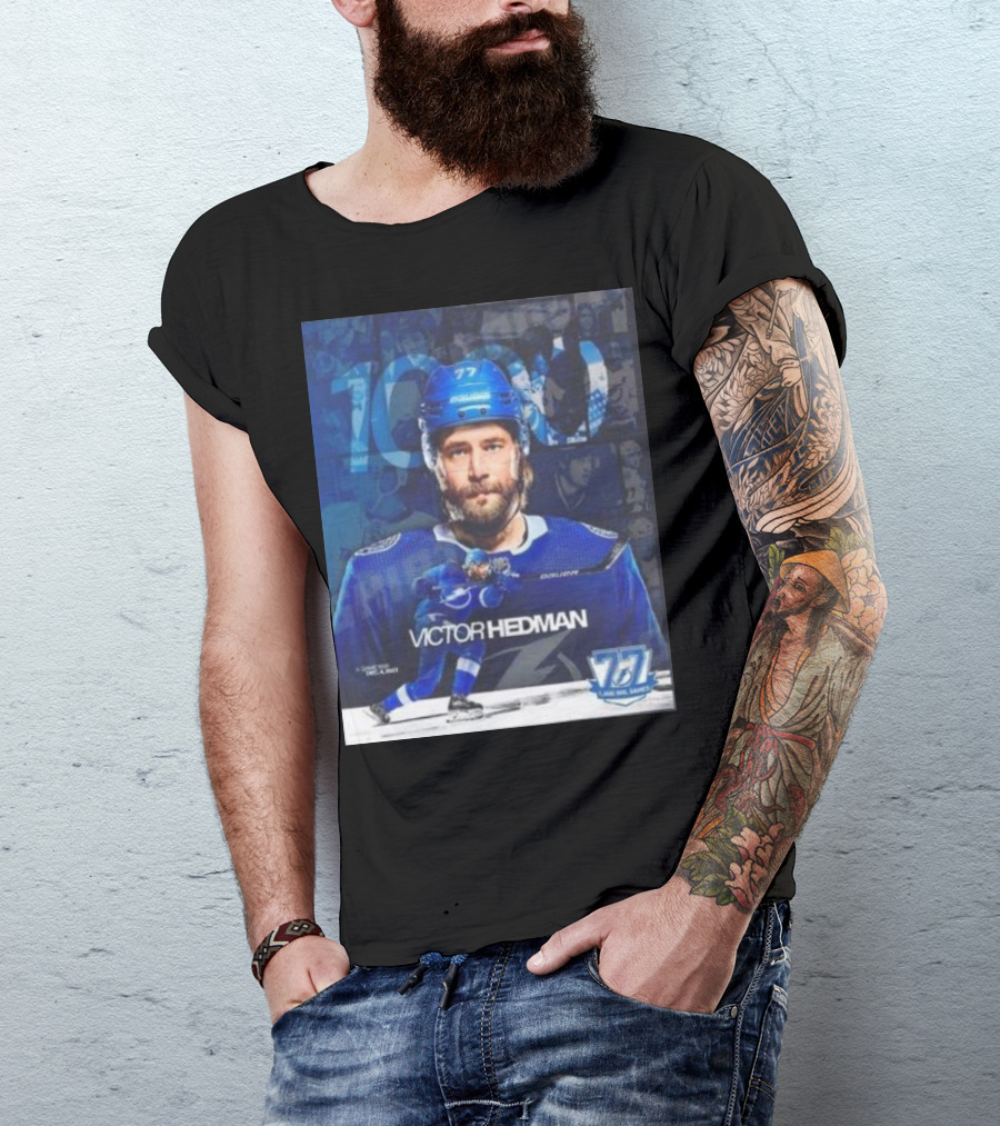 Victor Hedman 1000 NHL Games Milestone T-Shirt