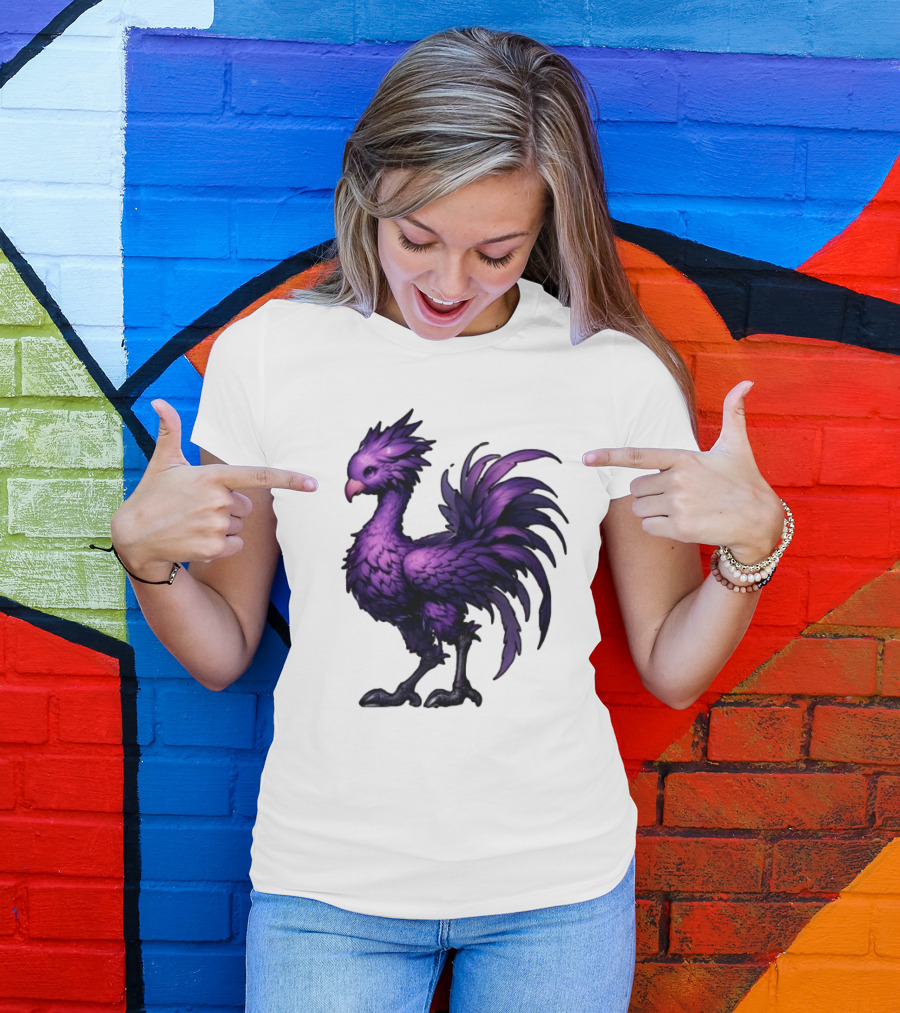 Purple Chocobo Fantasy Creature Mythical Bird Iconic Character T-Shirt