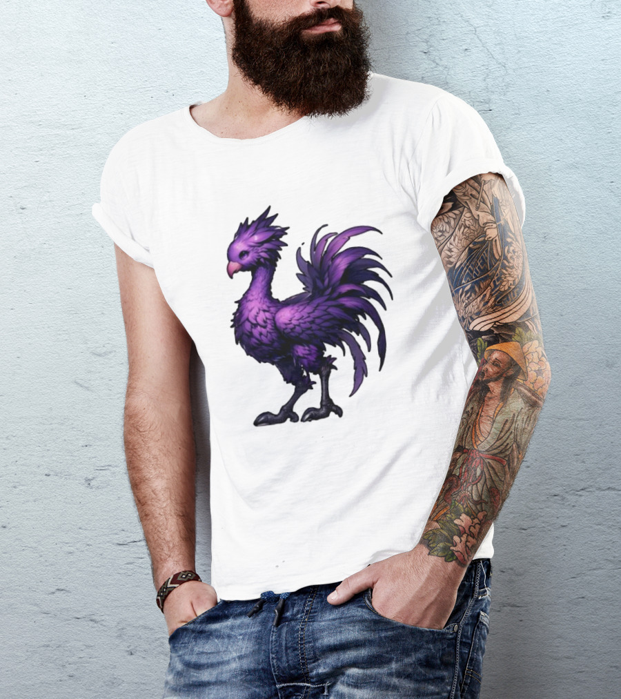 Purple Chocobo Fantasy Creature Mythical Bird Iconic Character T-Shirt