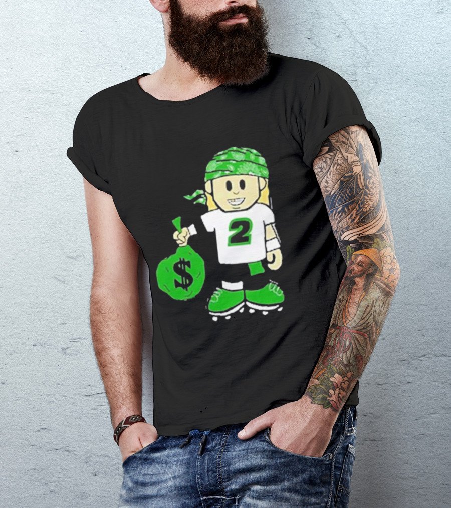 Football Player Number 2 Kids Money Bag Cartoon T-Shirt