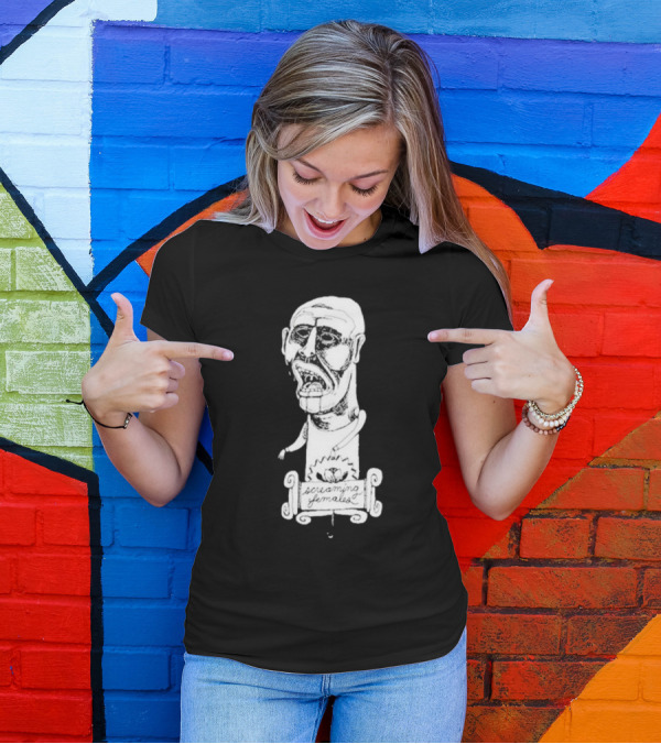 Screaming Females Band Illustration Black And White Head T-Shirt
