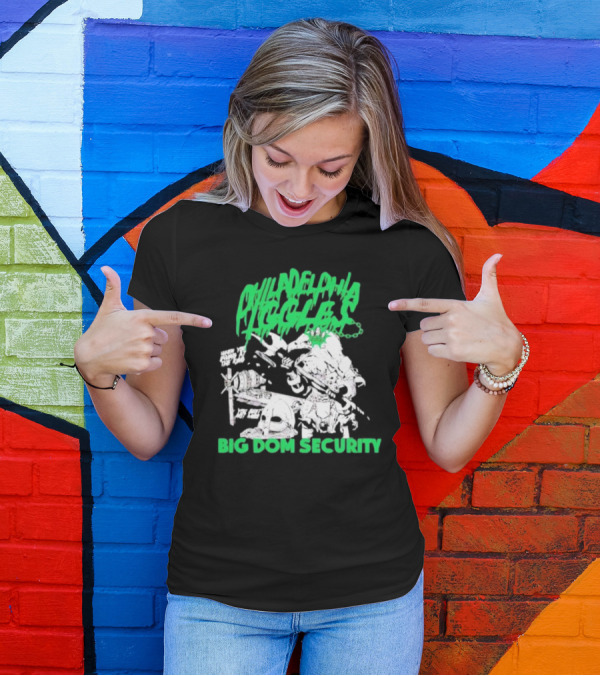 Philadelphia Eagles Big Dom Security Fierce Armored Guard With Spiked Bat T-Shirt