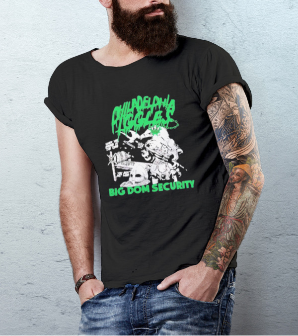 Philadelphia Eagles Big Dom Security Fierce Armored Guard With Spiked Bat T-Shirt