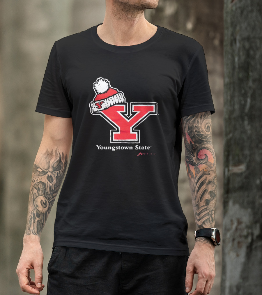 Youngstown State Y Logo With Knit Hat T-Shirt