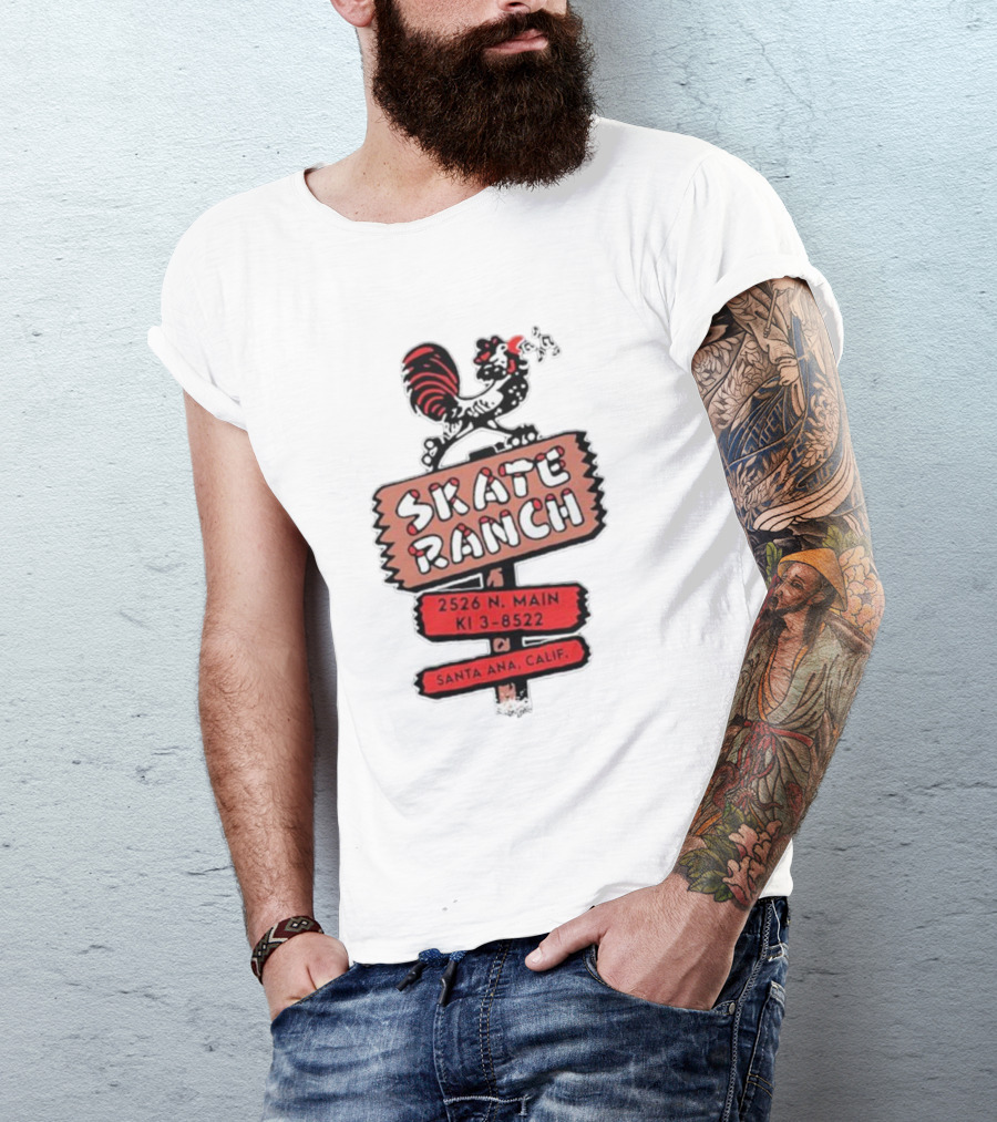 Skate Ranch Chicken 2526 N Main KI 3-8522 Santa Ana Calif T-Shirt