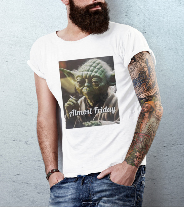 Almost Friday Yoda Star Wars Smoking T-Shirt
