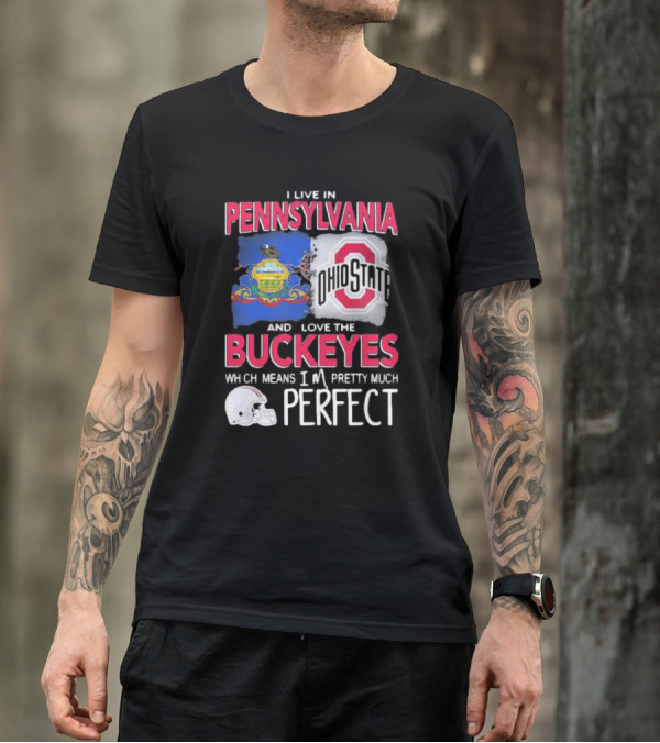 I Live In Pennsylvania Love The Ohio State Buckeyes Pretty Much Perfect T-Shirt