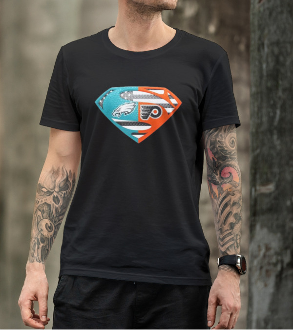 Philadelphia Eagles Philadelphia Flyers Superman Logo Mashup T-Shirt