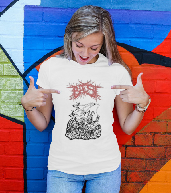 BAEST Biker Goat Rider Chains And Flames T-Shirt