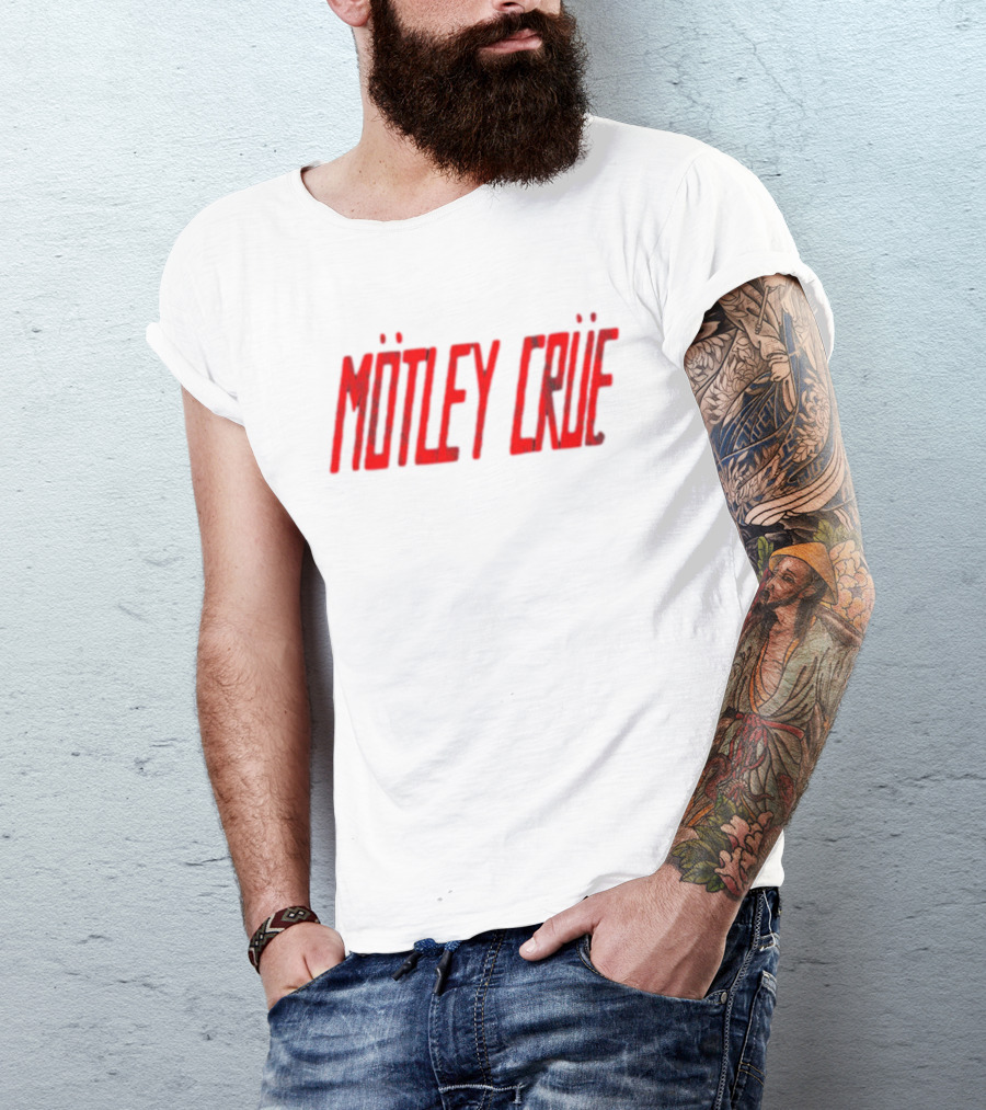 Mötley Crüe Vintage Black And Red Distressed Band T-Shirt