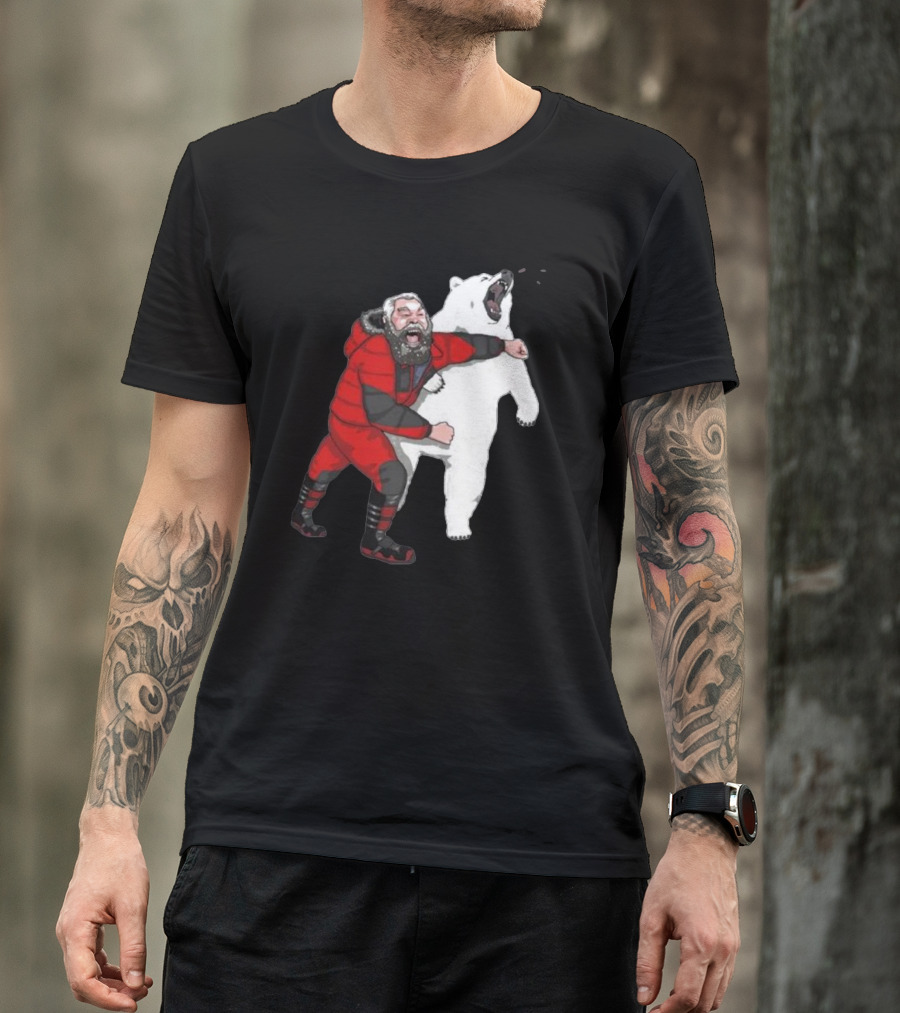 Blessed Bear Fighter Polar Punching Scene T-Shirt