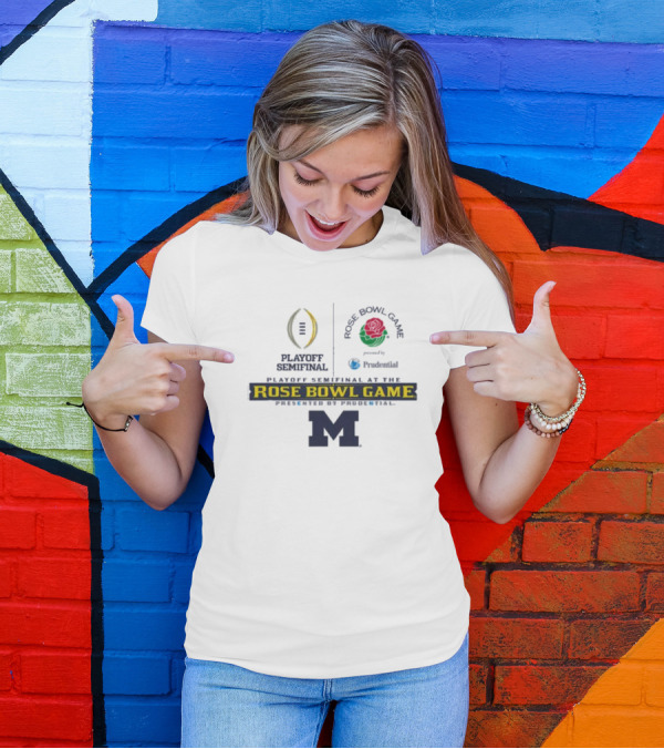 Michigan Wolverines Rose Bowl Game Playoff Semifinal 2024 Football T-Shirt