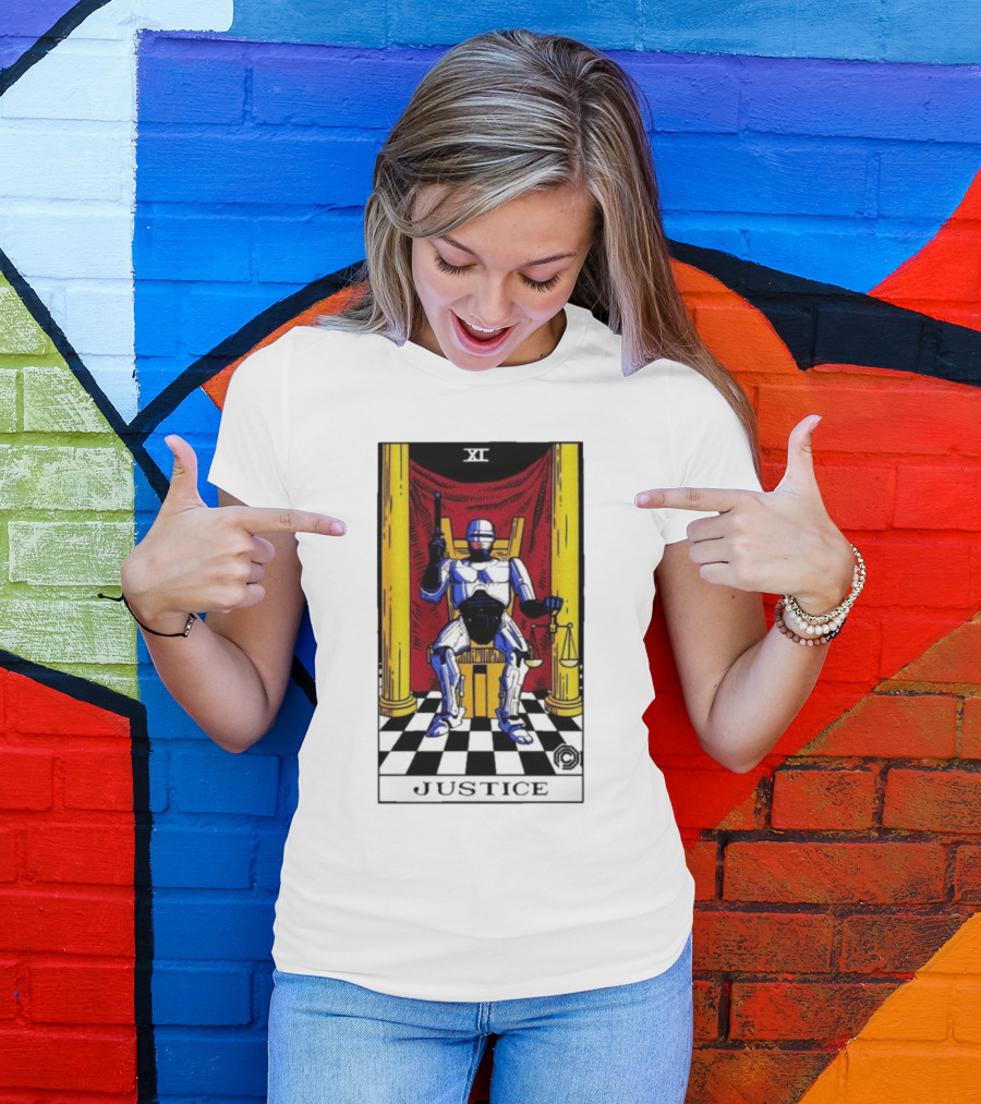 XI Justice Tarot Robo Enforcer T-Shirt