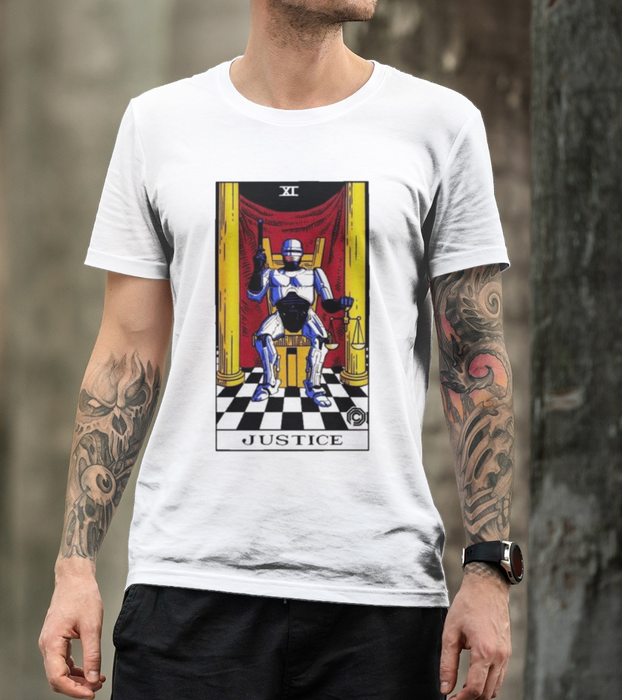 XI Justice Tarot Robo Enforcer T-Shirt