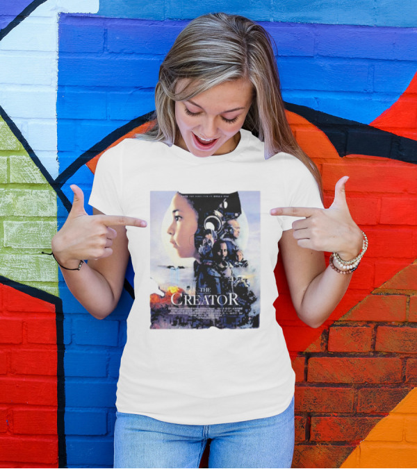 The Creator Movie Poster Design With Characters And Sci-Fi Elements T-Shirt
