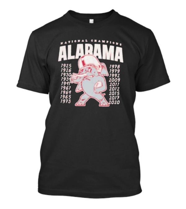 Alabama National Champions Vintage Football Years List T-Shirt