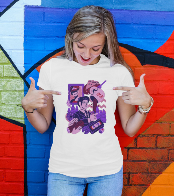 Theyetee Meanwhile Twin Peaks Agent Cooper Coffee Donuts Log VCR T-Shirt
