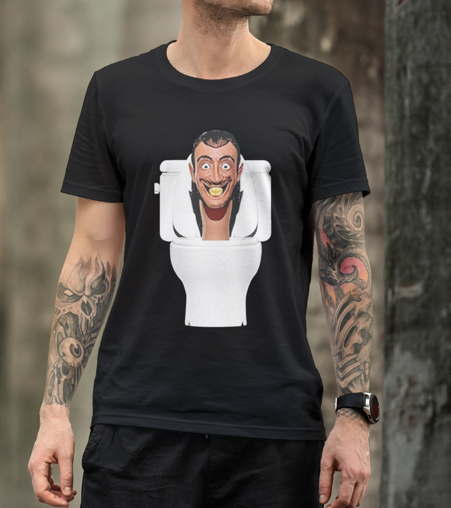 Skibidi Toilet Funny Face Character Head In Commode T-Shirt