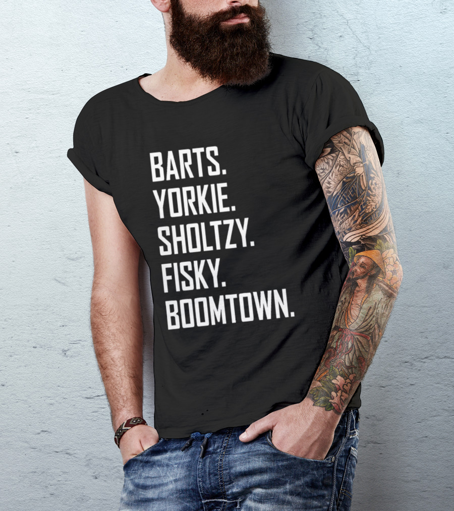 Barts Yorkie Sholtzy Fisky Boomtown Text Sequence T-Shirt